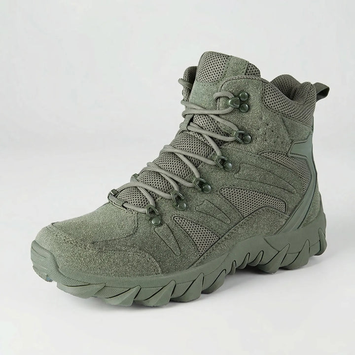 Robust men's mid-cut tactical hiking boots with secure lace-up for any outdoor adventure.
