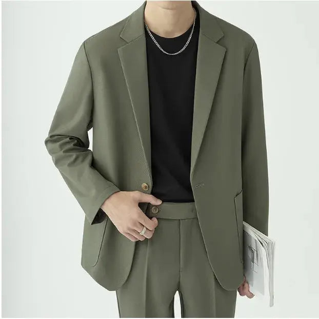 Sophisticated modern men's suit, ideal for formal wear, smart casual events & professional business attire.
