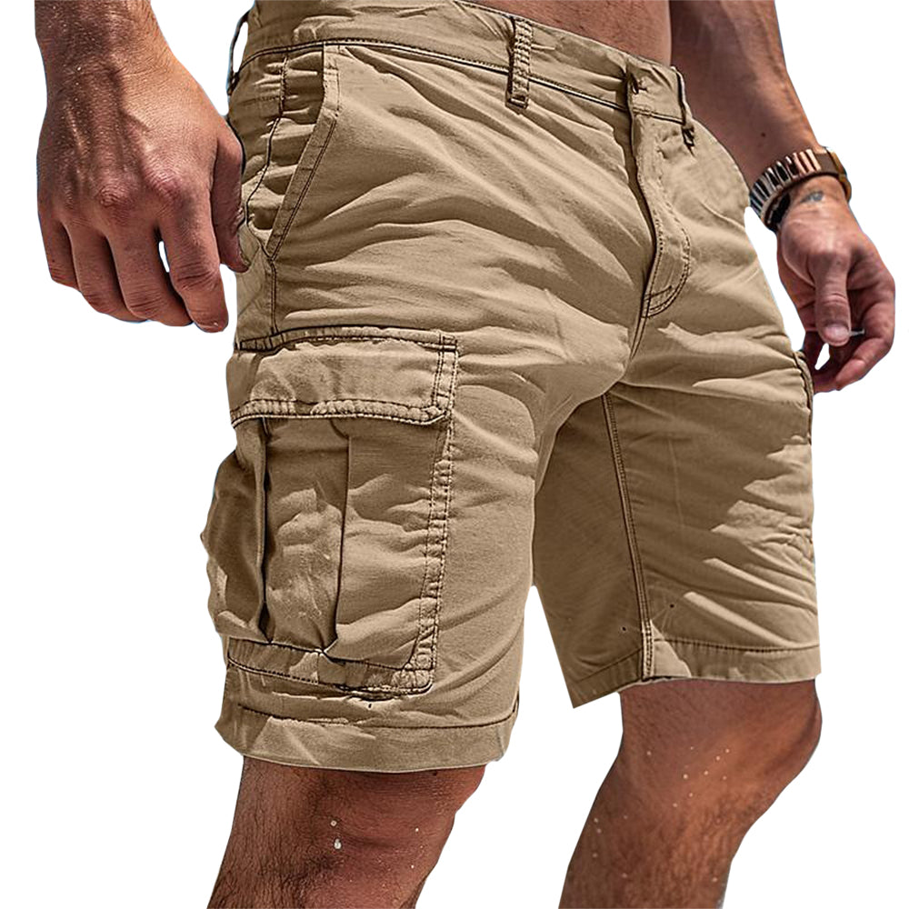 Relaxed fit men's cargo shorts with multiple pockets, perfect for everyday casual wear, comfort & utility.