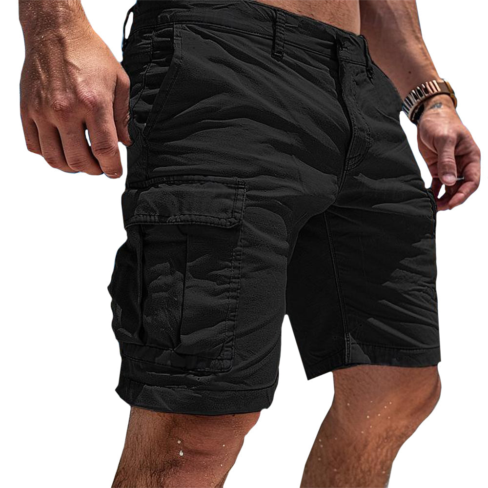 Comfortable men's multi-pocket cargo shorts, perfect for summer, spring, and everyday casual & active wear.