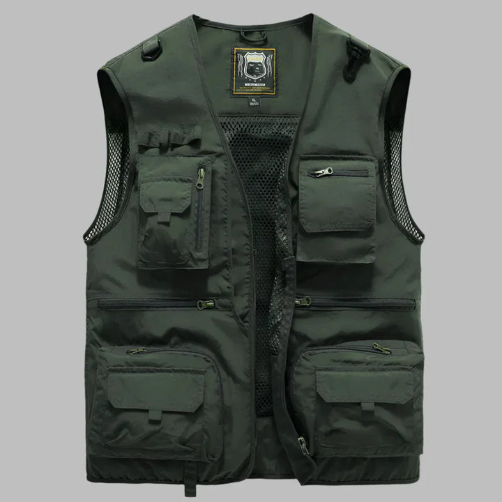 Stylish new men's multi-pocket outdoor vest, perfect for casual wear, fishing, and travel exploration.