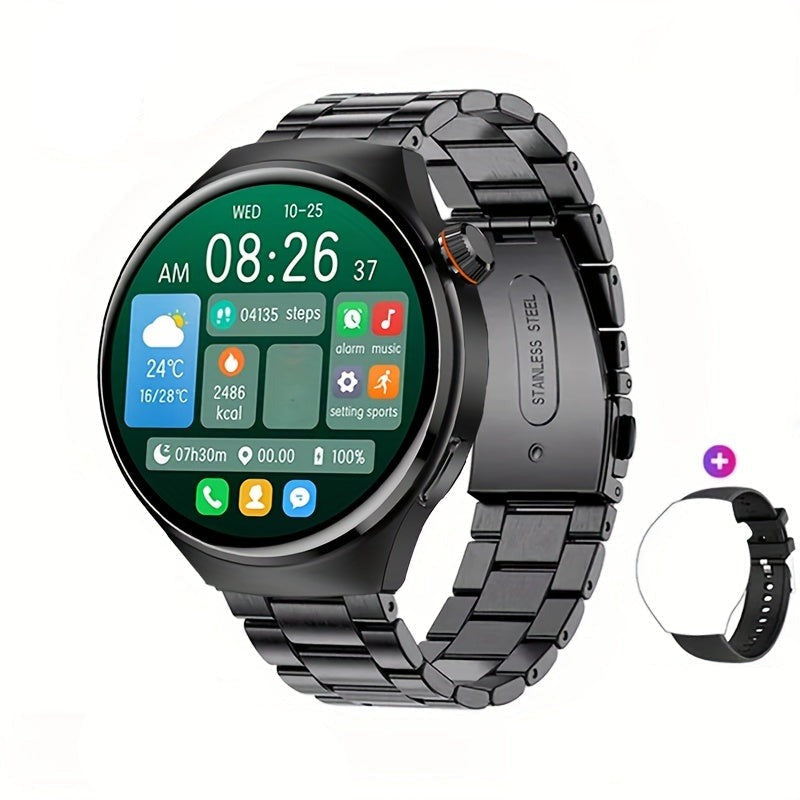 Touchscreen men's NFC smartwatch for seamless payments, fitness tracking, and smart notifications.