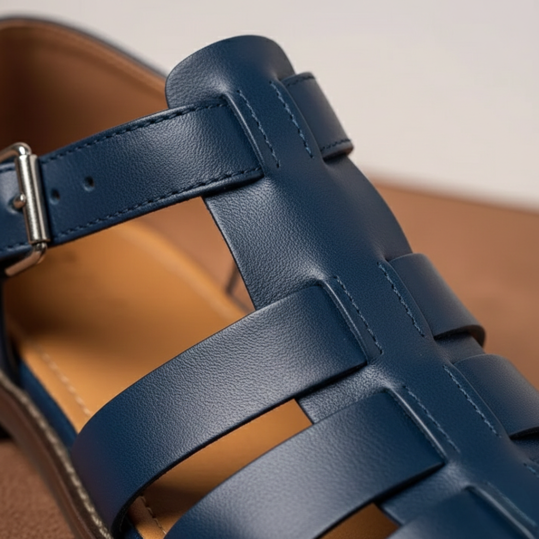Comfortable men's orthopedic travel sandals for walking, providing excellent foot support & all-day casual wear.