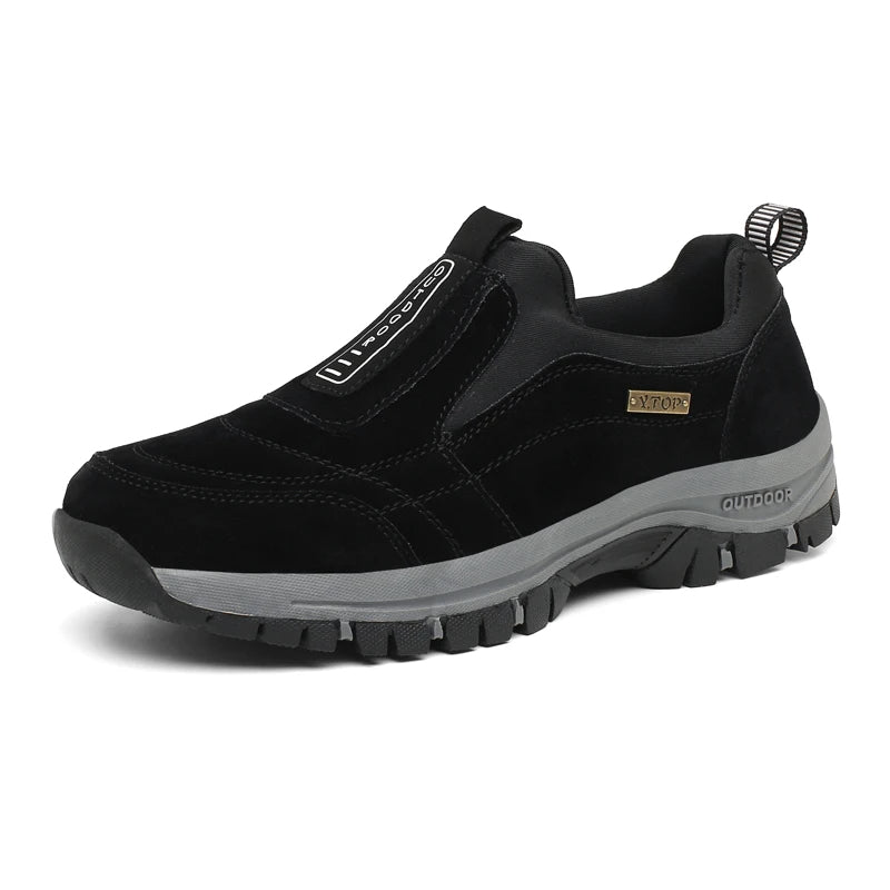 Rugged men's outdoor hiking shoes for trails, providing orthopedic arch support, stability, and lasting comfort.