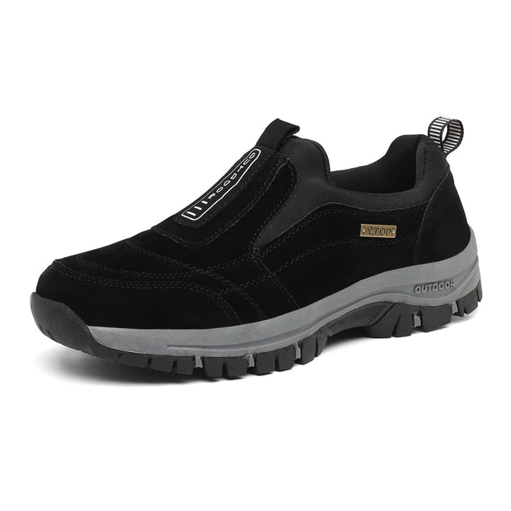 Rugged men's outdoor hiking shoes for trails, providing orthopedic arch support, stability, and lasting comfort.