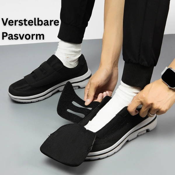Adjustable men's orthopedic shoes featuring easy-open Velcro straps for a custom, secure, and comfortable fit.
