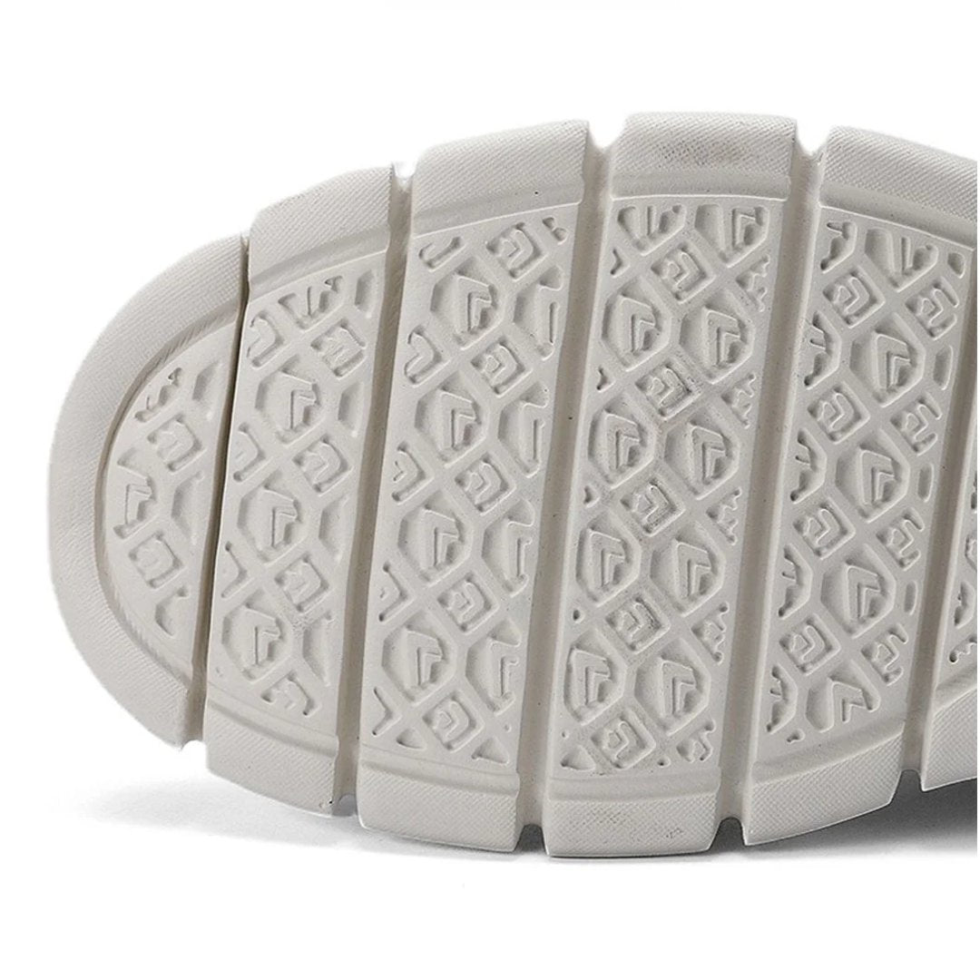 Comfortable men's athletic walking shoes, orthopedic features for arch support.