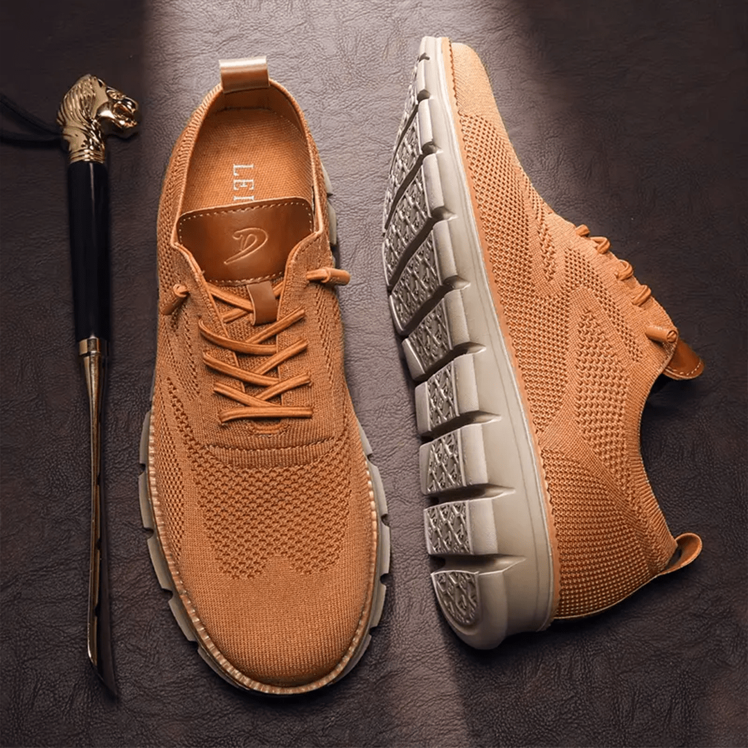 Stylish men's orthopedic walking shoes with robust arch support for comfortable foot health and daily wear.