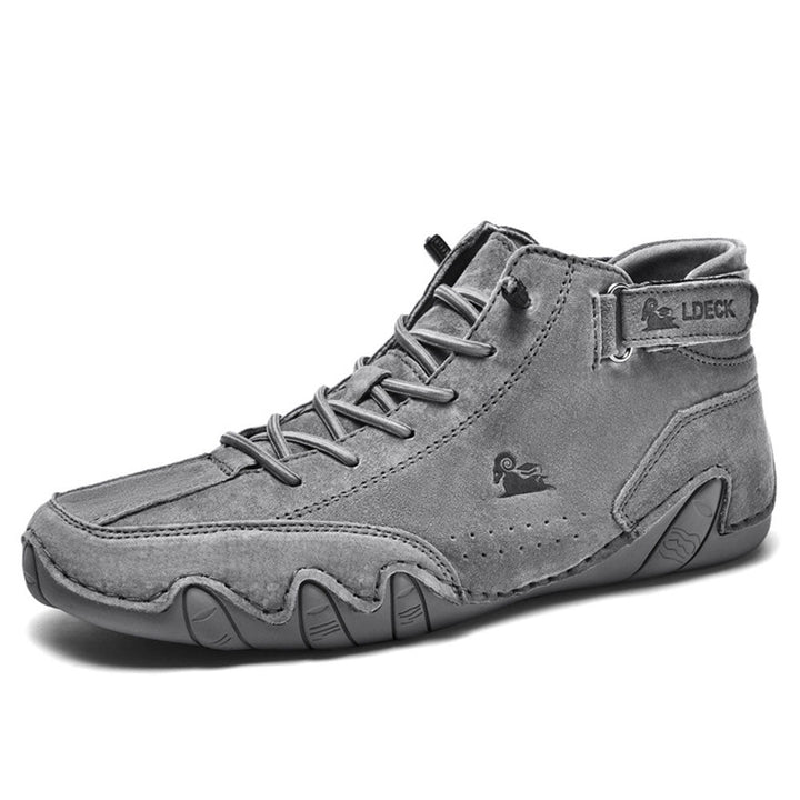 Breathable men's orthopedic waterproof shoes with non-slip sole for secure walking.