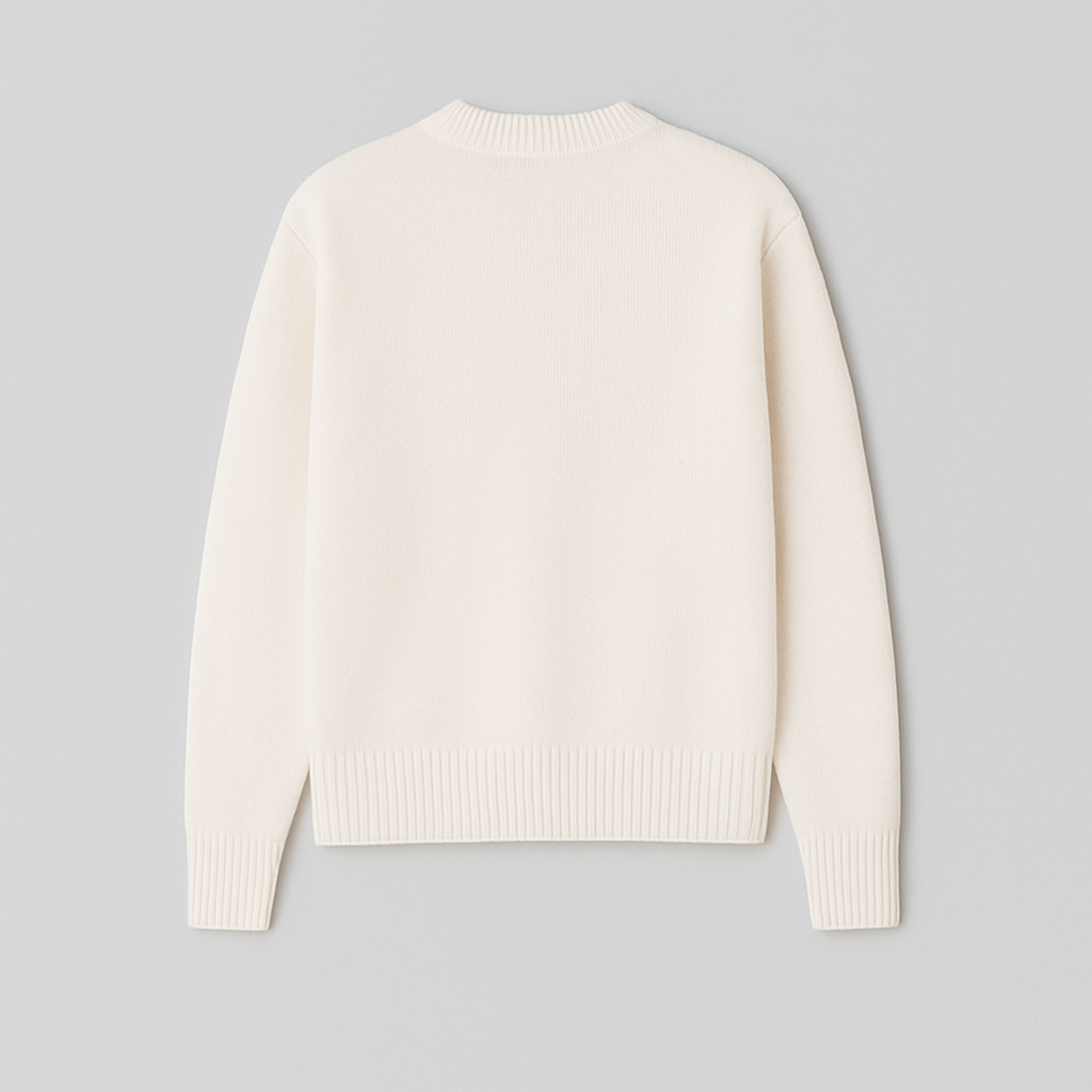 All-season men's oversized sweater with a playful heart motif, offering cozy comfort and unique style.