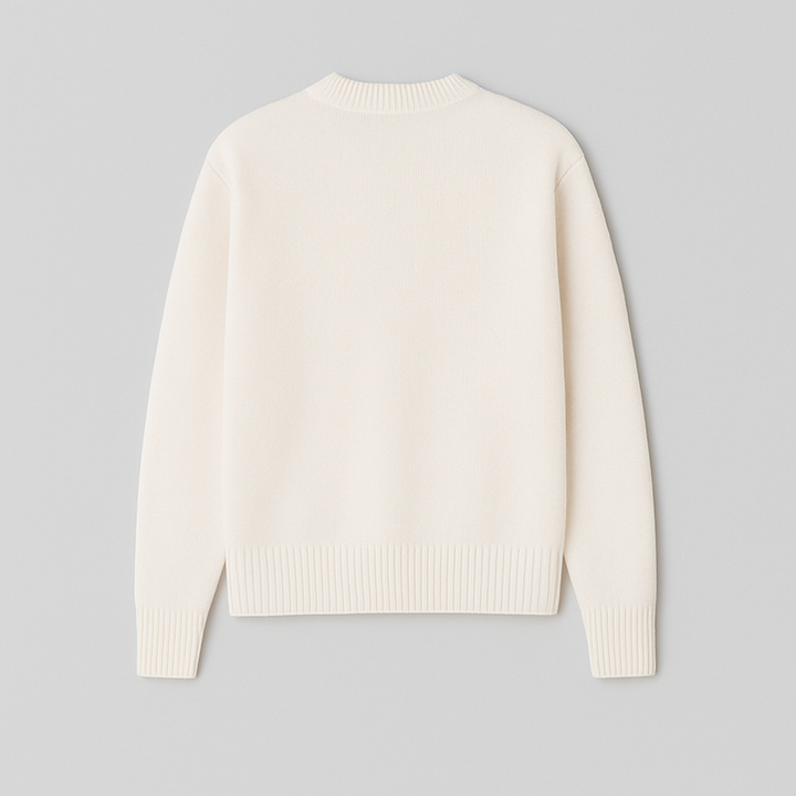All-season men's oversized sweater with a playful heart motif, offering cozy comfort and unique style.