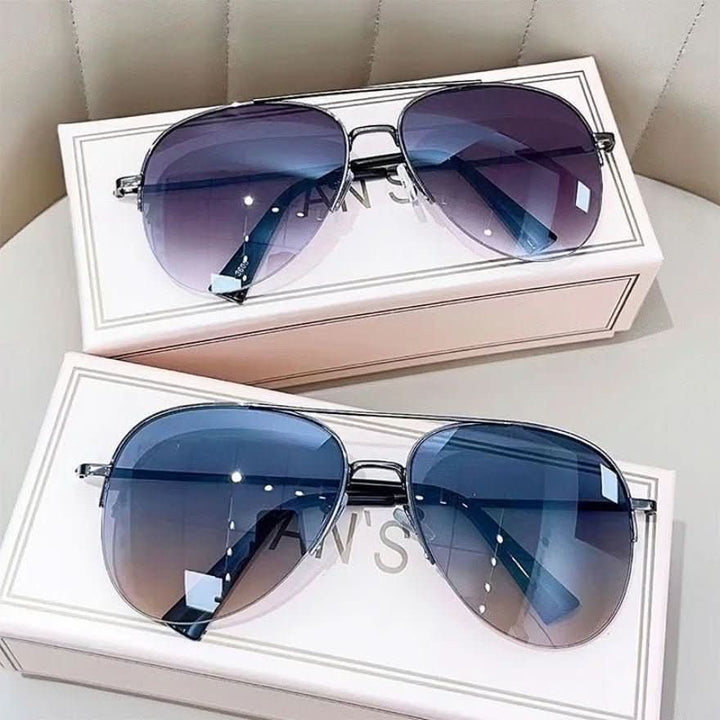 Trendy men's pilot sunglasses with gradient lenses. Fashionable eyewear for outdoor style & eye protection.