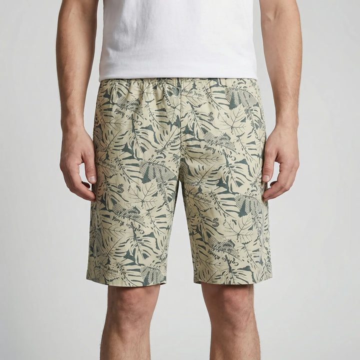 Everyday casual plus size men's shorts. Knee-length, elastic waist, and relaxed fit offer comfort for summer.