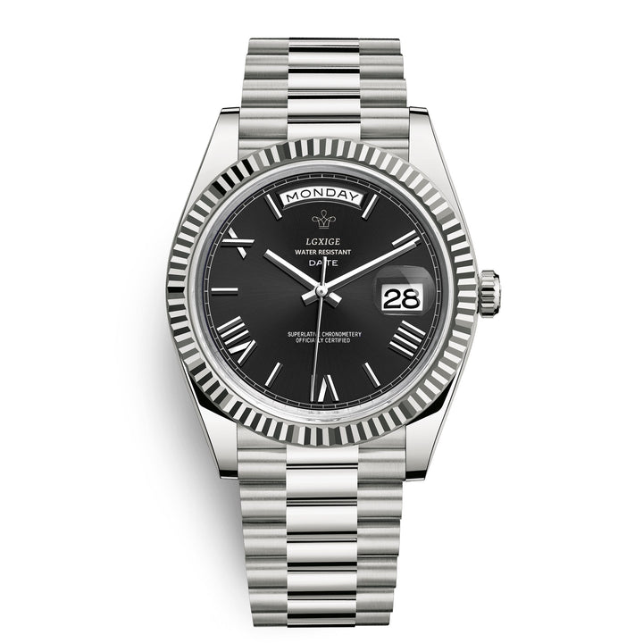 Sophisticated Men's Automatic Day-Date Watch, perfect dress watch for business or elegant occasions.