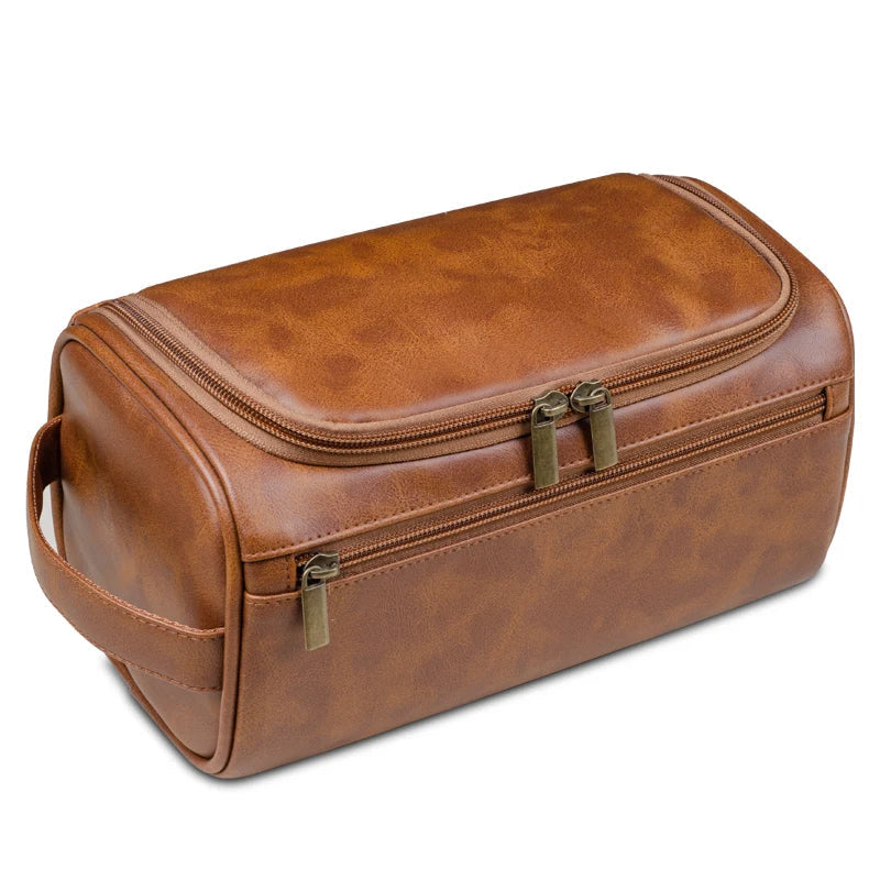 Men's waterproof toiletry organizer bag, a practical dopp kit for travel, keeping grooming items neatly stored.