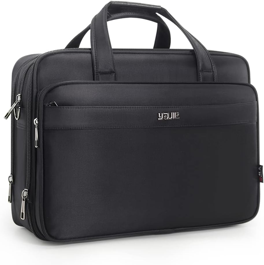 Men's professional canvas laptop briefcase & business tote bag for work travel.