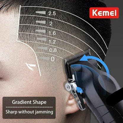 Men's electric shaver with multiple attachments for versatile hair and beard trimming