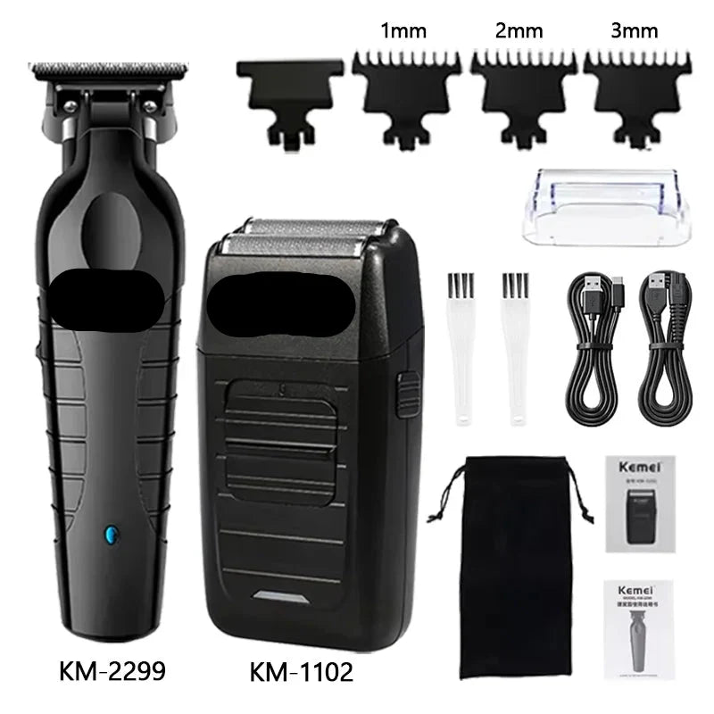 Hair cutting session using men's electric hair clipper for a neat and precise look