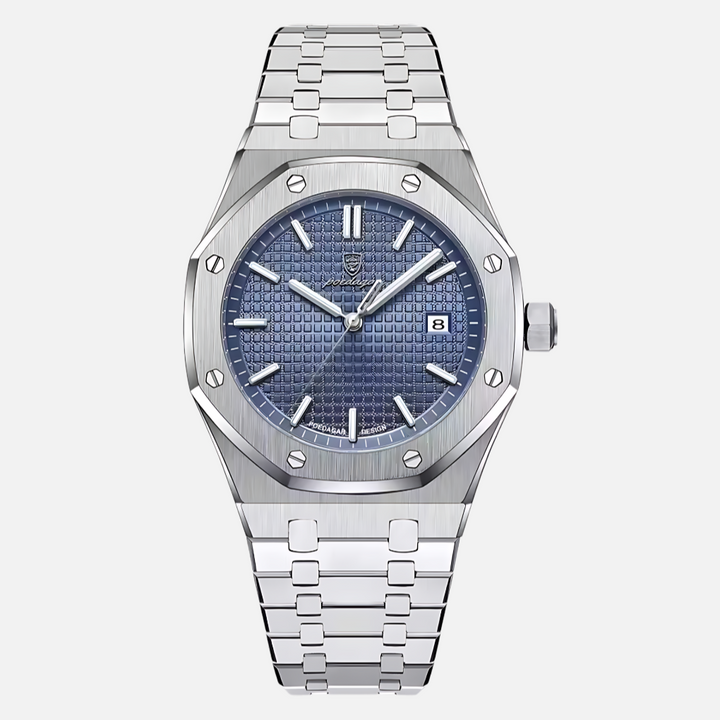 Men's quartz watch with elegant Roman numeral dial, perfect for daily wear or dress occasions.