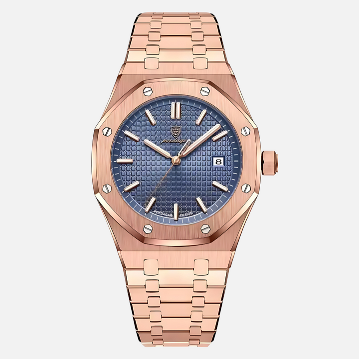 Stylish men's quartz timepiece with Roman numeral dial, a versatile accessory for any gentleman's wrist.
