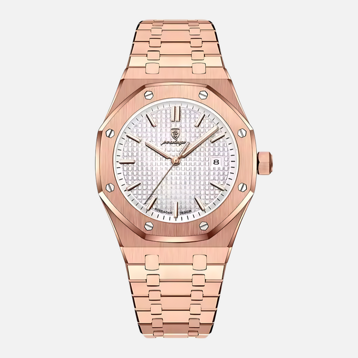 New3 men's classic quartz watch, featuring a refined Roman numeral dial for timeless elegance.