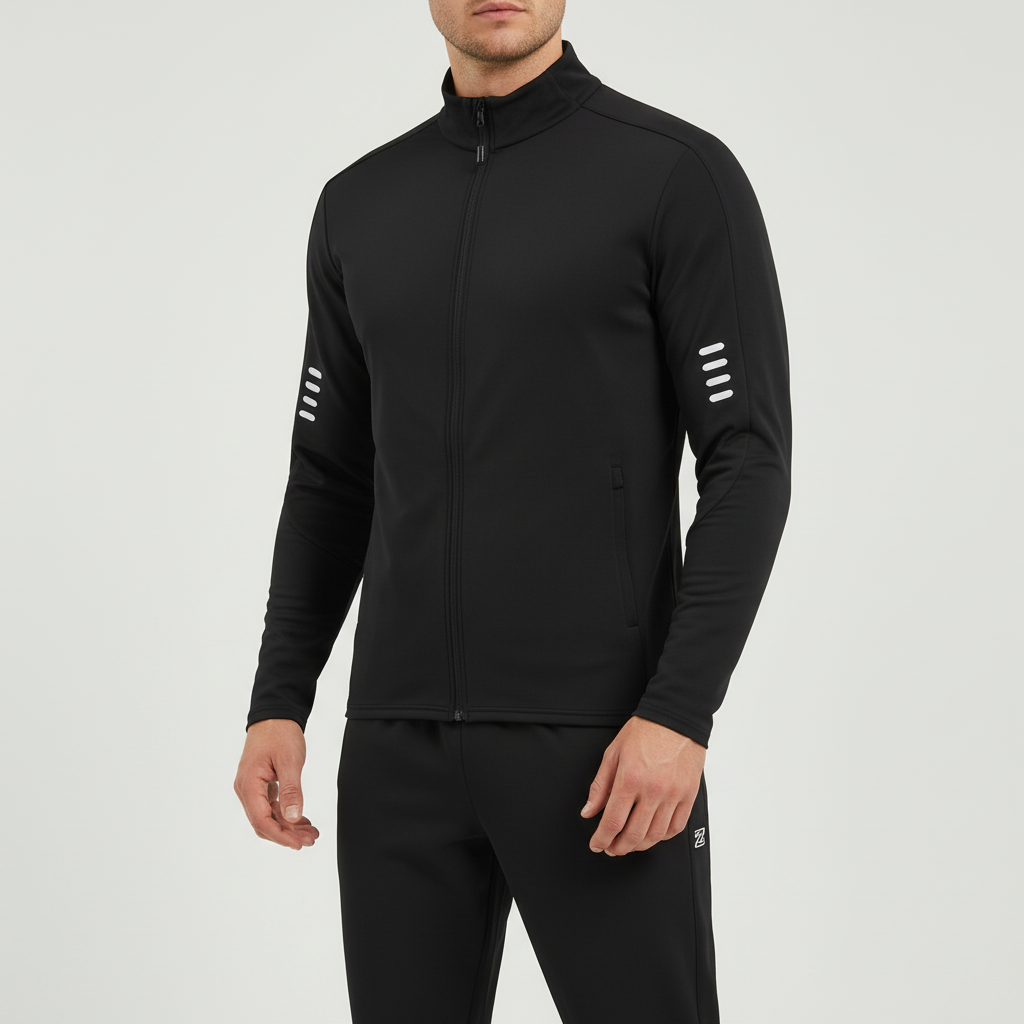Complete men's quick-dry sports outfit. Athletic shirt and shorts for workout, running, and training.