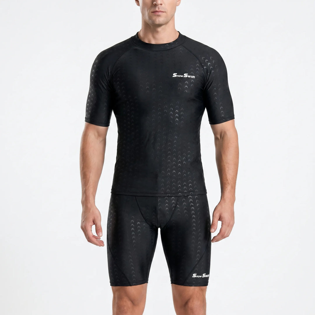 Stylish men's quick-dry swim top, perfect for water sports and outdoor activewear.