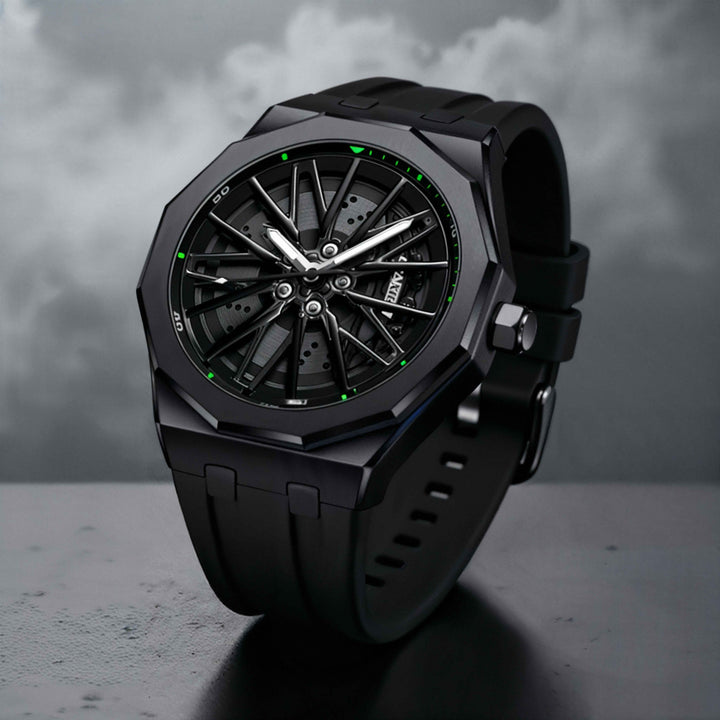 Durable men's sports watch featuring a water-resistant design & luminous dial on a comfortable silicone strap.
