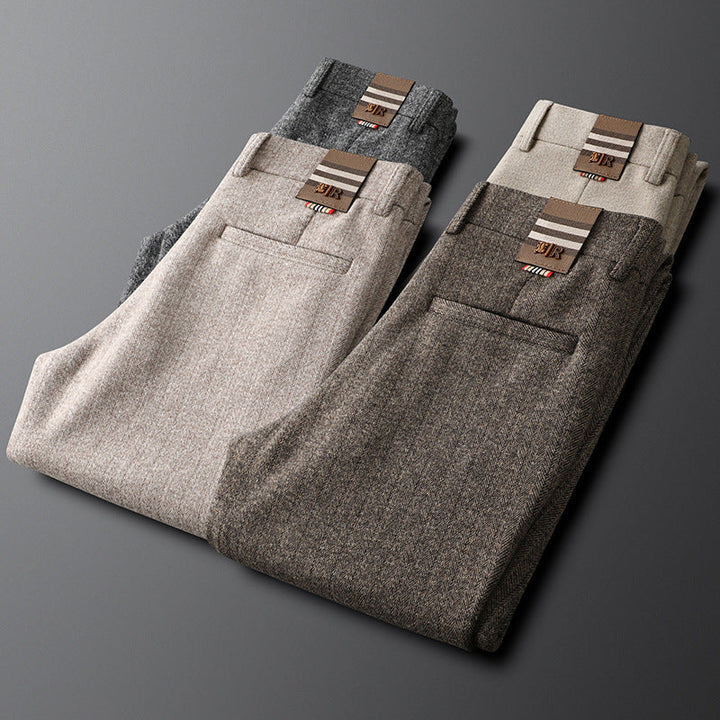 Men's Regent tailored trousers, modern elegance for office wear, smart casual comfort.
