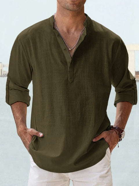 Versatile men's relaxed fit breathable summer shirt. Short sleeve casual top for warm weather & everyday fashion.
