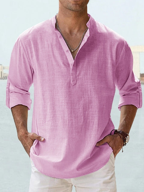 Folded men's relaxed fit breathable summer shirt, ready for warm weather casual fashion. Short sleeve top.