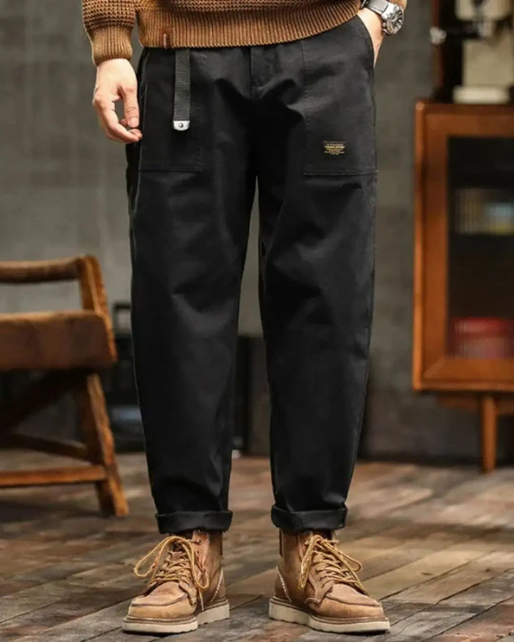 Stylish men's relaxed fit cargo pants, offering ultimate comfort for casual and active lifestyles.