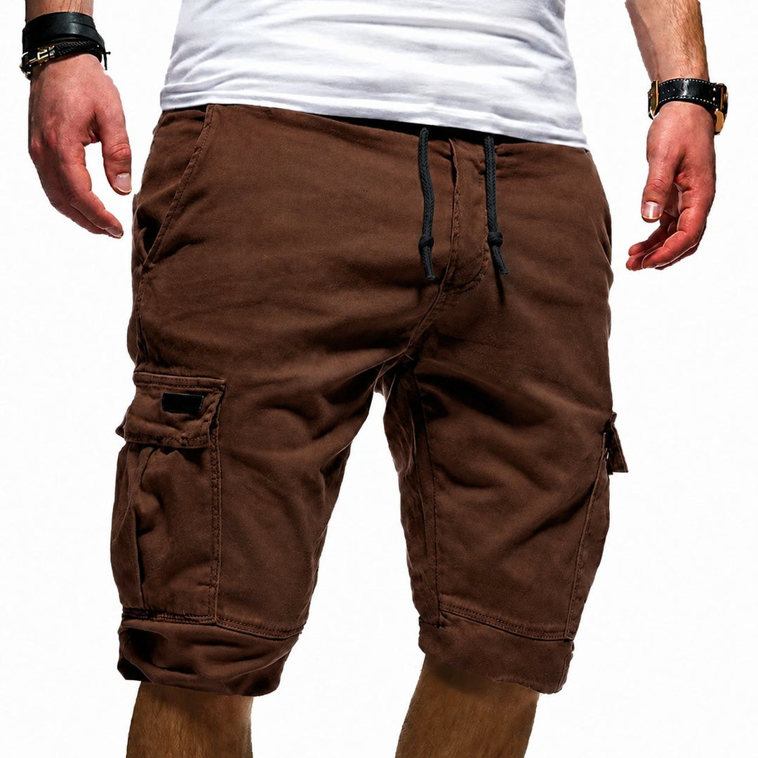 Everyday men's casual cargo shorts. Relaxed fit summer wear with practical multi-pockets.