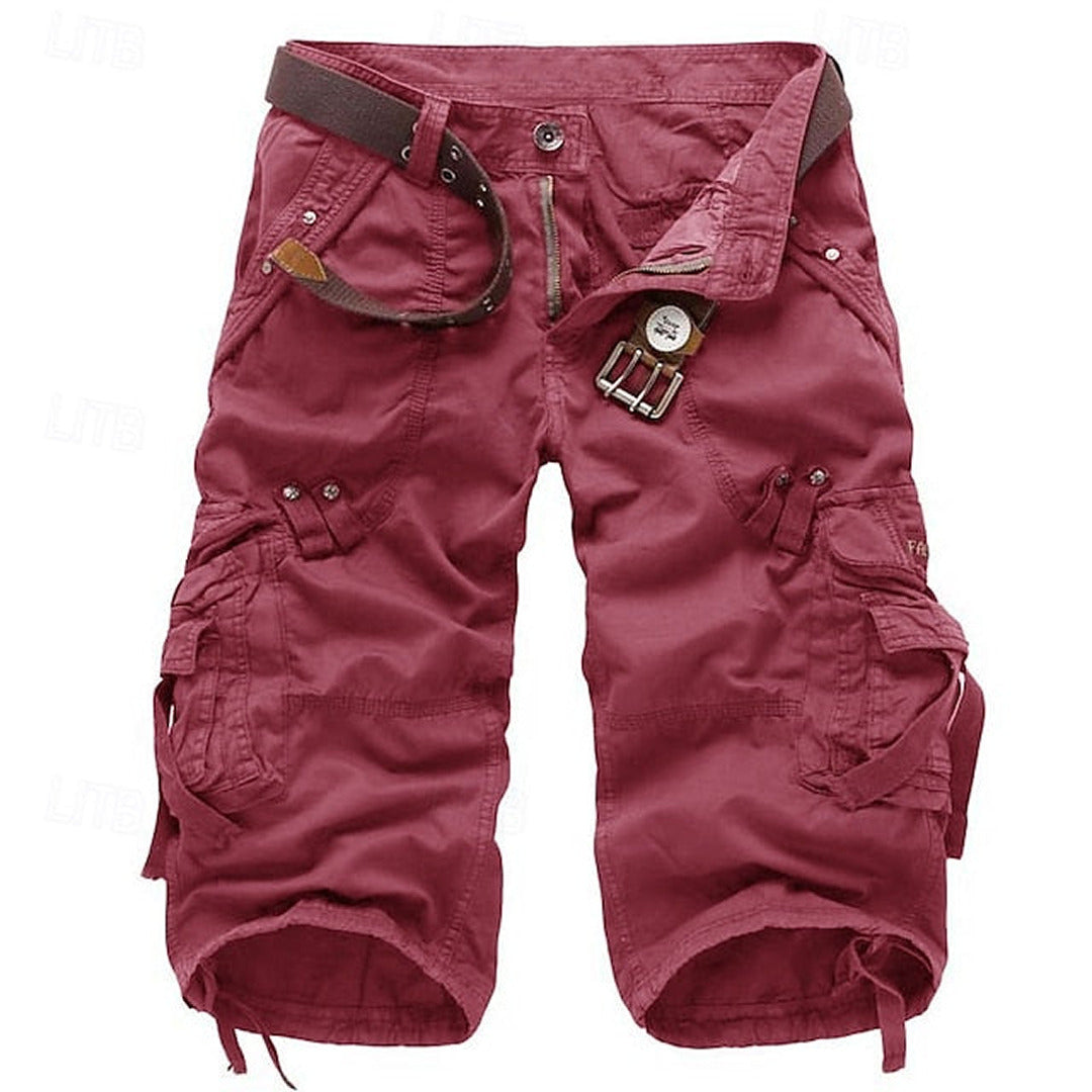 Men's relaxed fit cargo shorts with multi-pockets, ideal for casual wear & outdoor adventures.