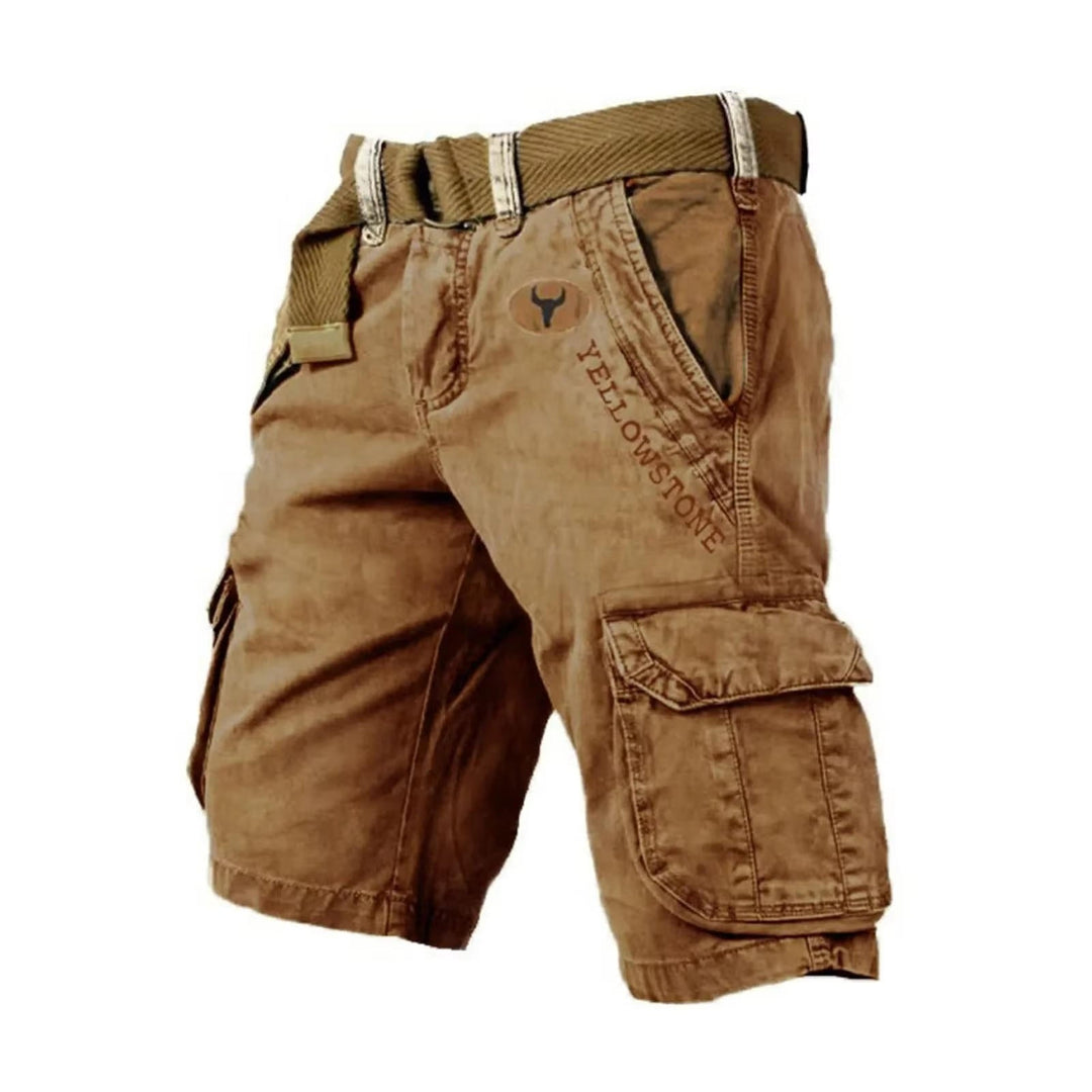 Practical men's relaxed cargo shorts, multi-pocket design perfect for casual and outdoor wear.