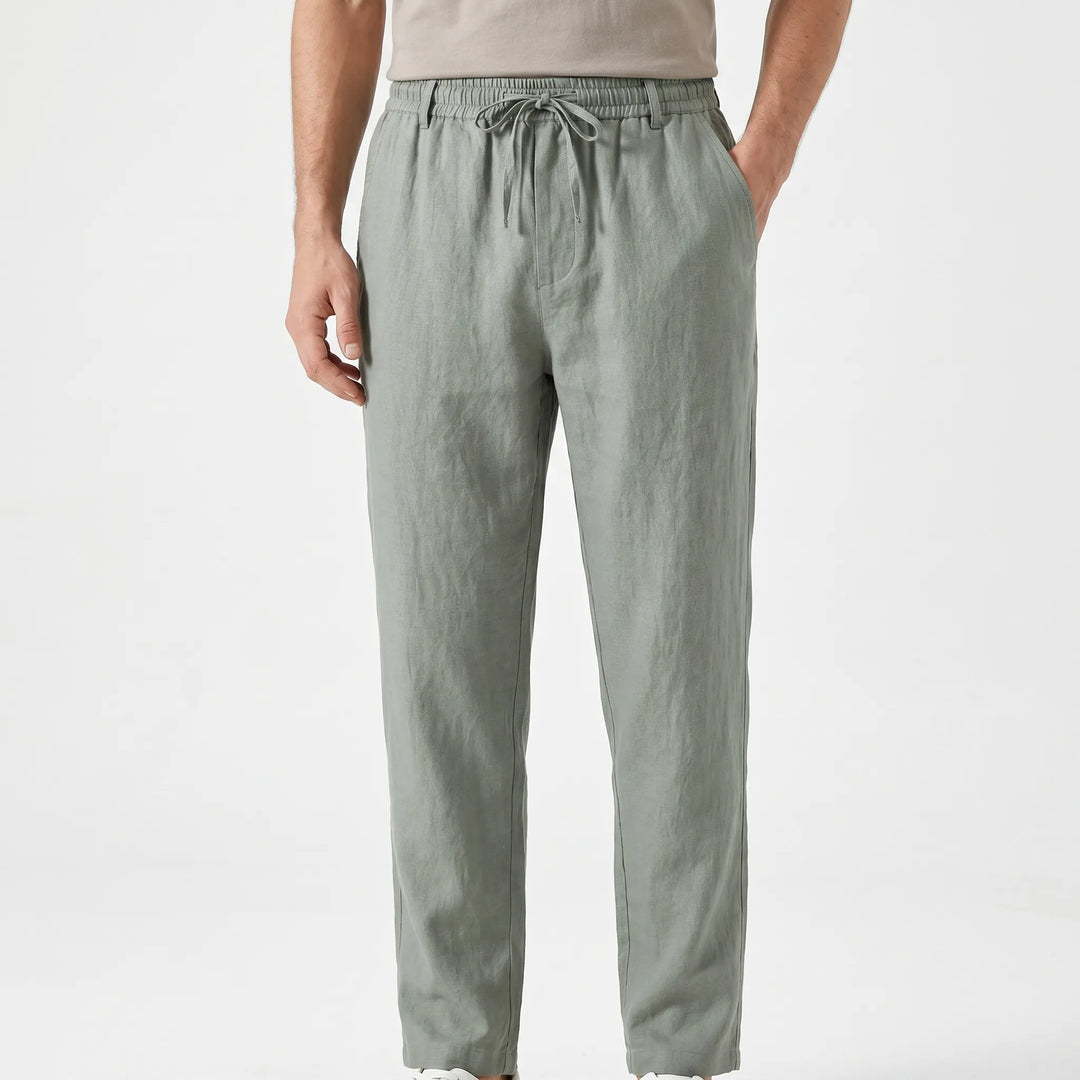 Versatile men's summer casual pants, relaxed fit, elastic waist for ultimate warm weather comfort.