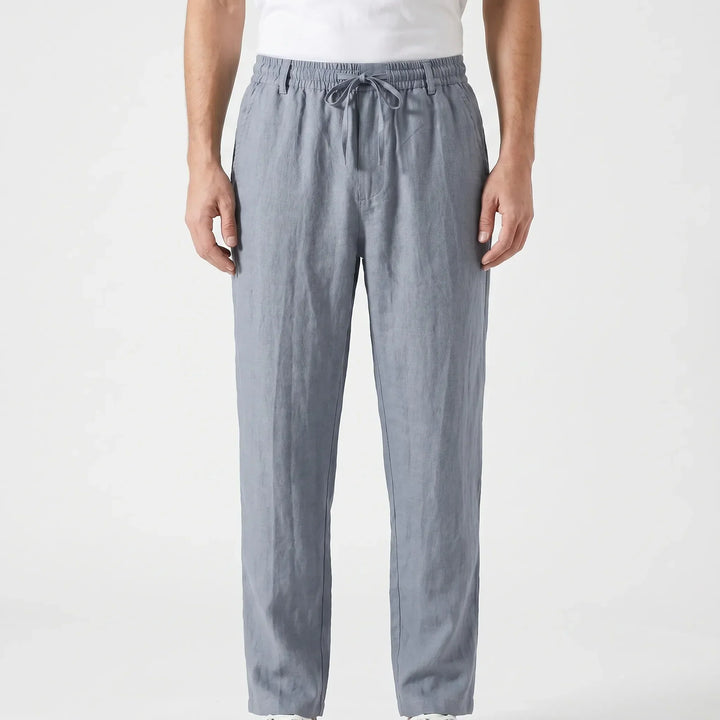 Men's casual drawstring pants, relaxed fit, straight leg for summer style & comfortable warm weather wear.