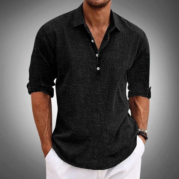 Comfortable men's relaxed polo shirt with short sleeves and button placket, perfect for casual everyday fashion.