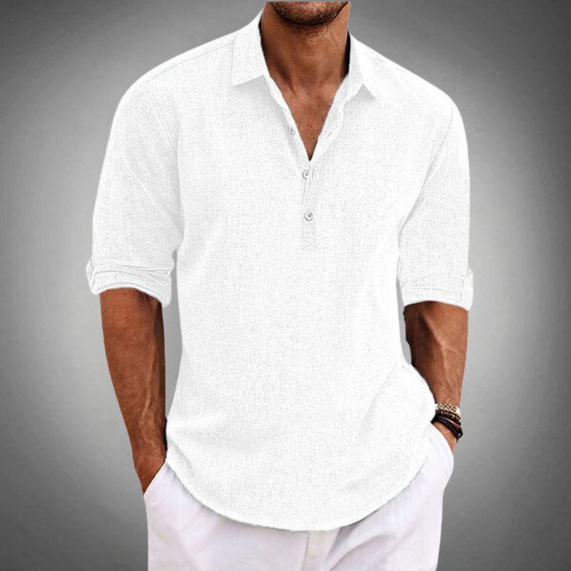 Modern men's relaxed fit polo shirt. Short sleeve, button placket, offers everyday comfort and casual style.