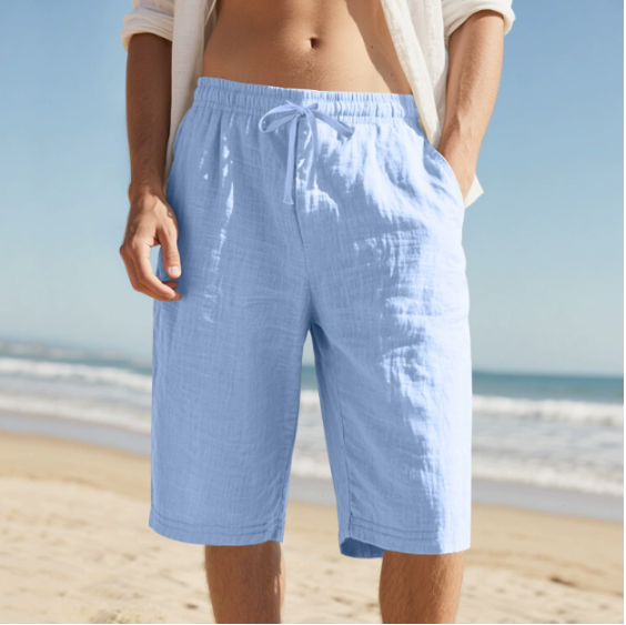 Comfortable men's relaxed fit chino shorts, ideal for casual summer fashion & vacation apparel.