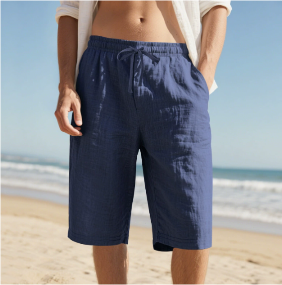 Versatile men's relaxed fit chino shorts with drawstring, great for everyday casual wear & summer style.