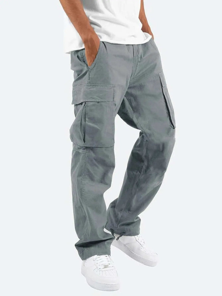 Comfortable men's relaxed fit cargo pants, great for casual comfort, outdoor activities & everyday wear.