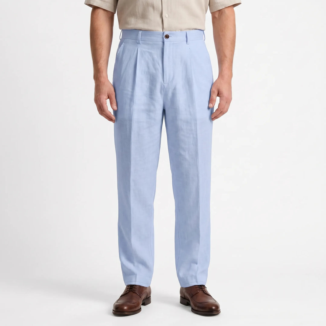 Comfortable men's relaxed fit straight leg pants, ideal for spring & autumn casual fashion.