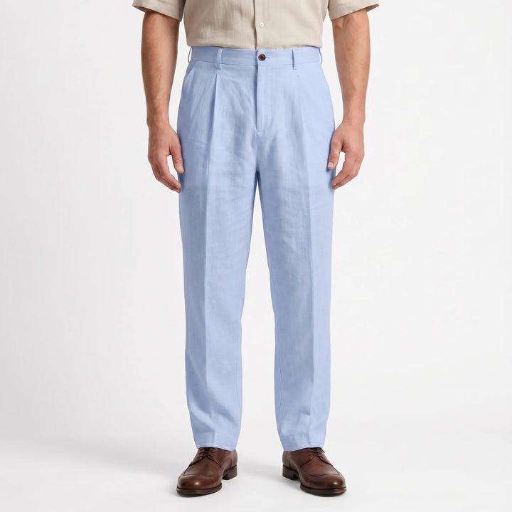 Comfortable men's relaxed fit straight leg pants, ideal for spring & autumn casual fashion.