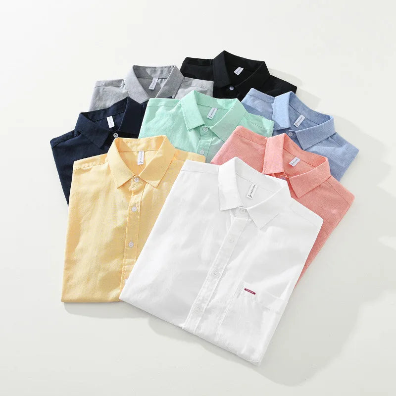 Comfortable men's short sleeve summer shirt. Relaxed fit, solid color, perfect for warm weather everyday.