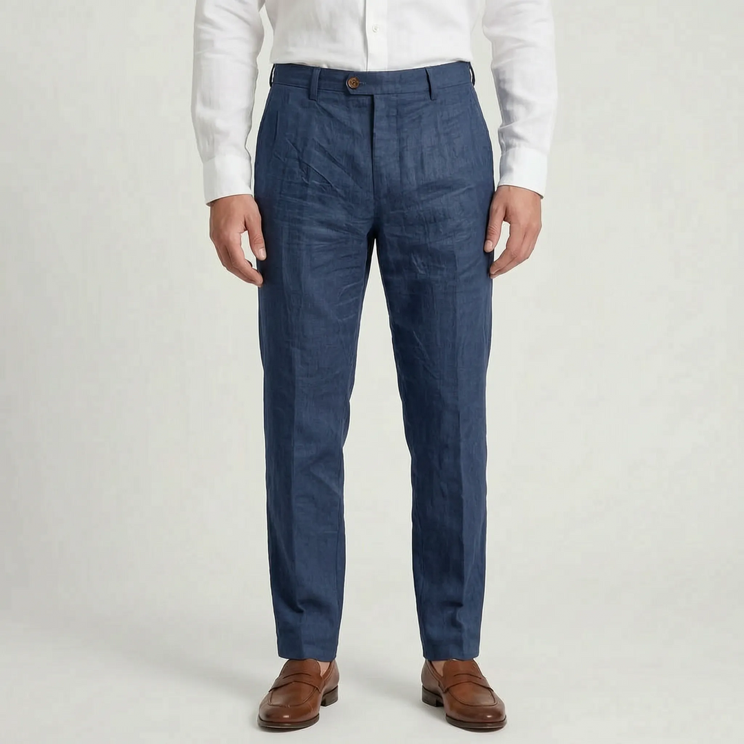 Men's relaxed fit trousers, great for summer casual wear, offering comfortable everyday style.