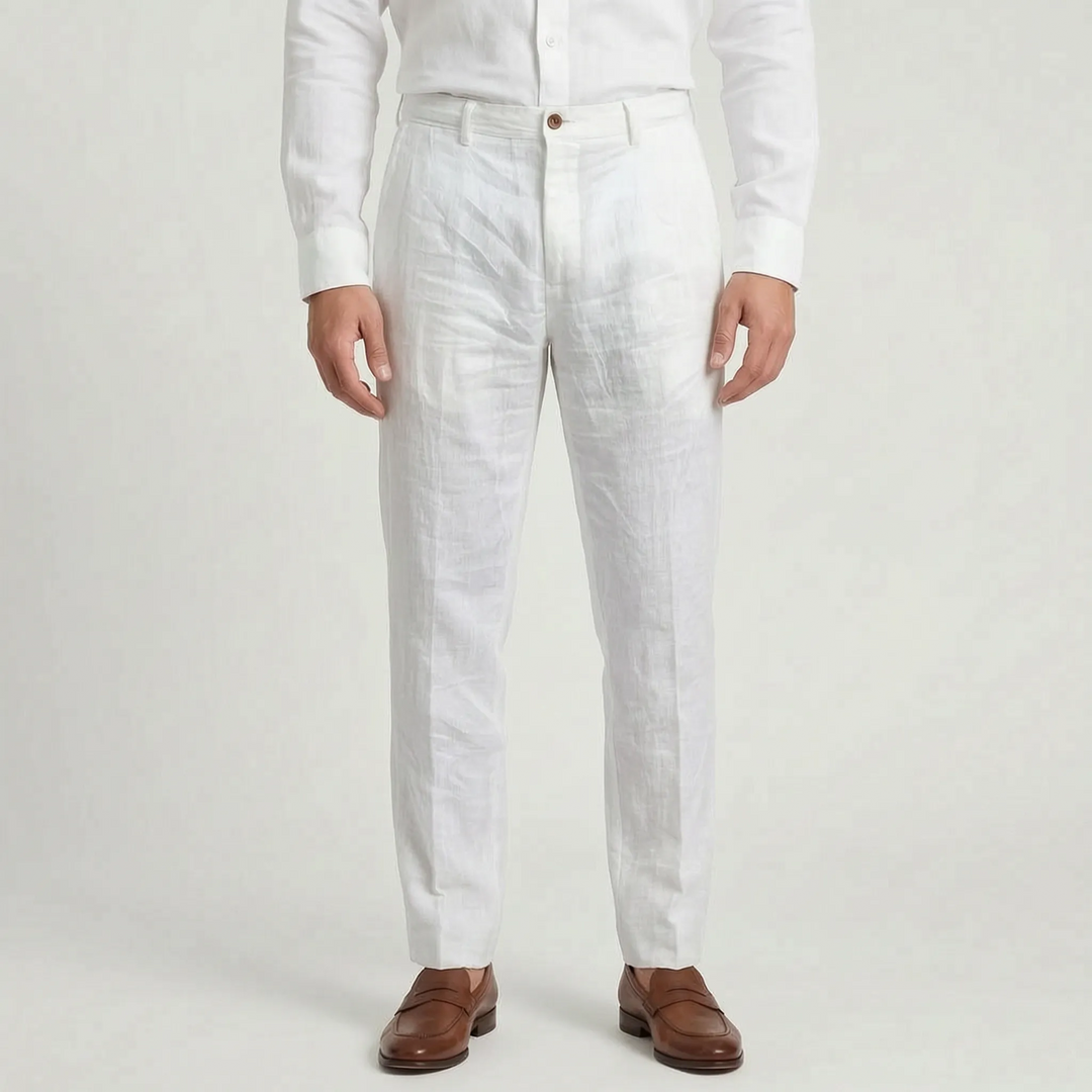 Versatile men's relaxed fit trousers, a summer essential for warm weather and men's fashion.
