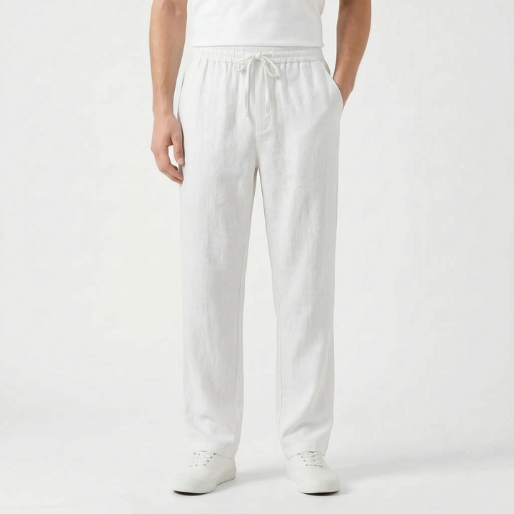 Stylish men's casual straight leg pants. Relaxed fit joggers, perfect for comfortable daily wear & summer outfits.