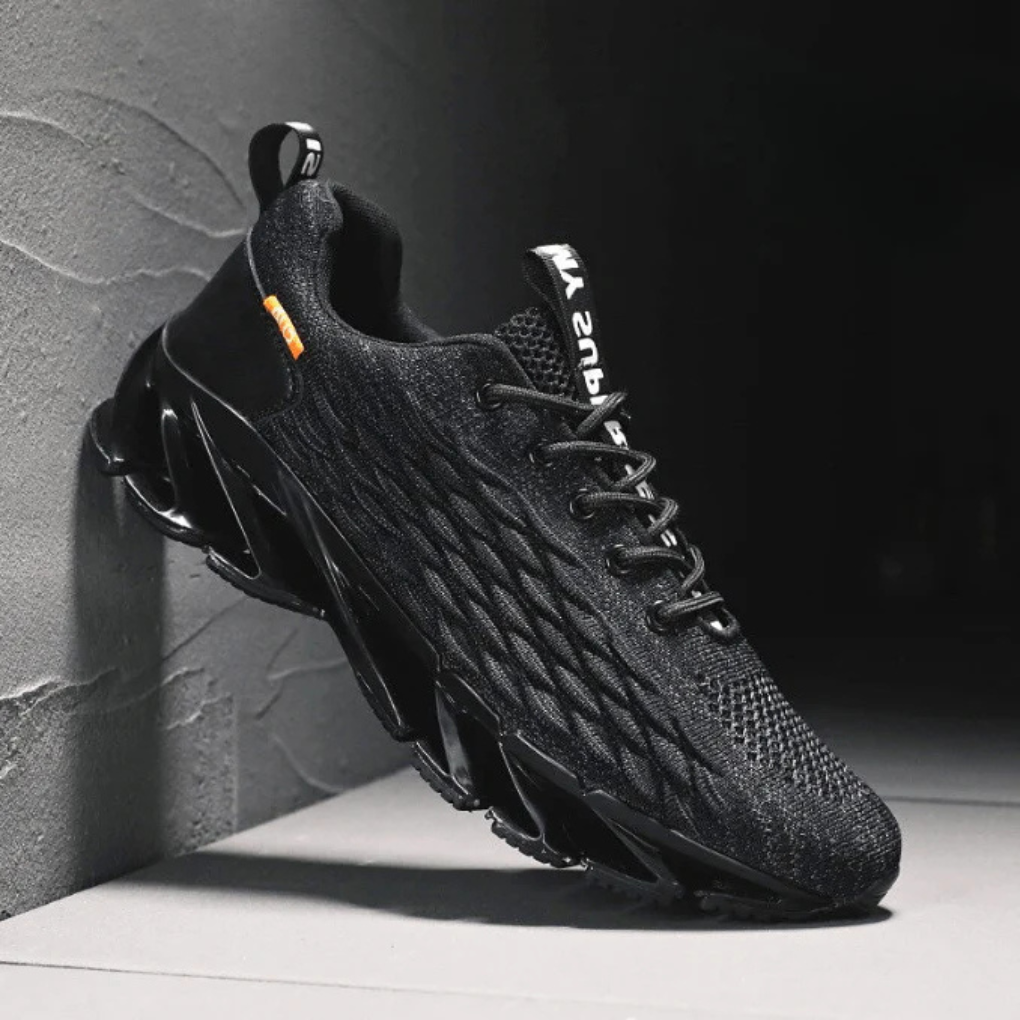 Dynamic men's responsive athletic sneakers with mesh upper, designed for running, training, and everyday comfort.