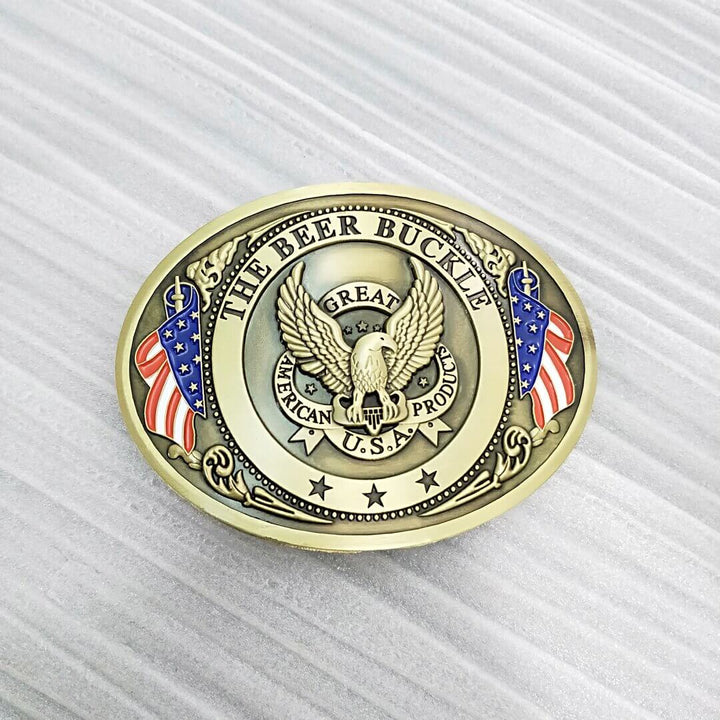 Practical & fun unique gift: men's retractable belt buckle drink holder.
